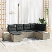 Set Divano da Giardino 6 pcs Grigio chiaro polyrattan 3355801