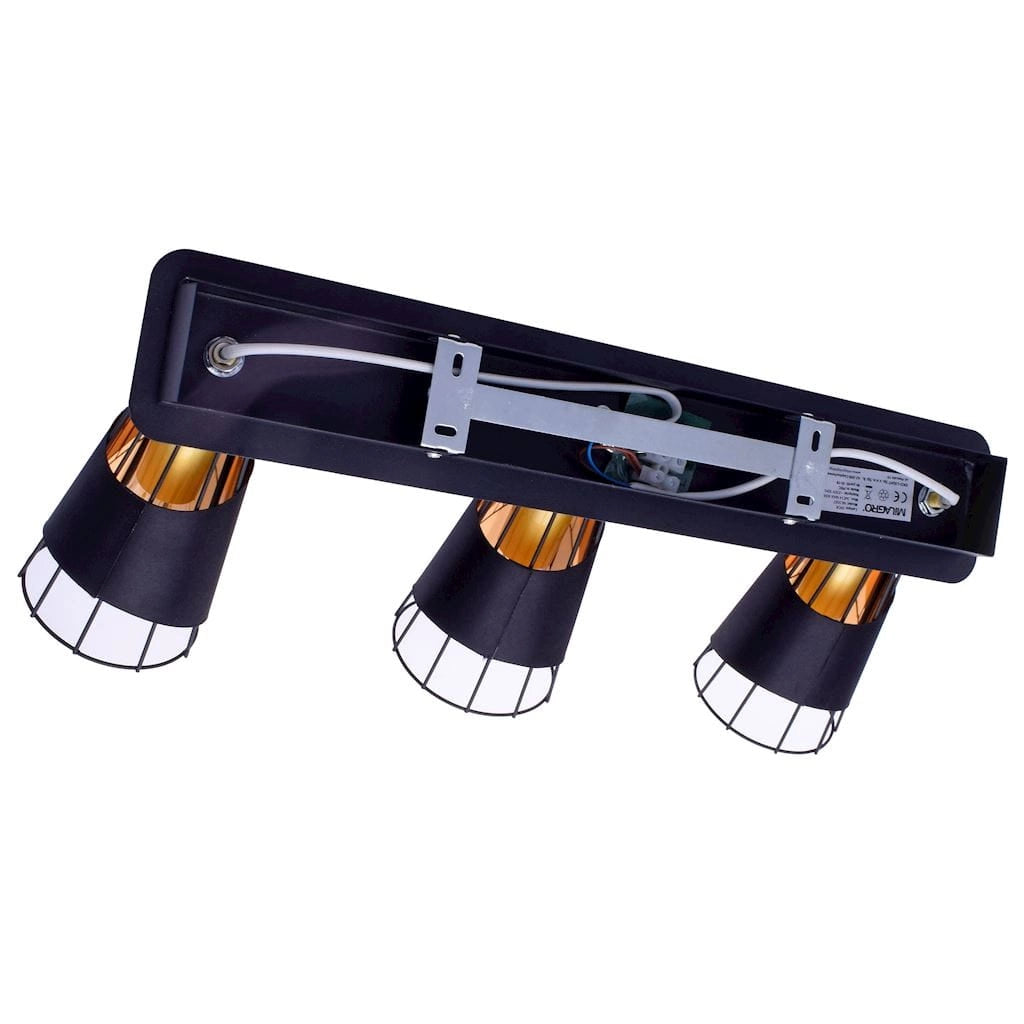 Plafoniera Milagro Rick ML5567 3 luci E14 3x40W oro/nero
