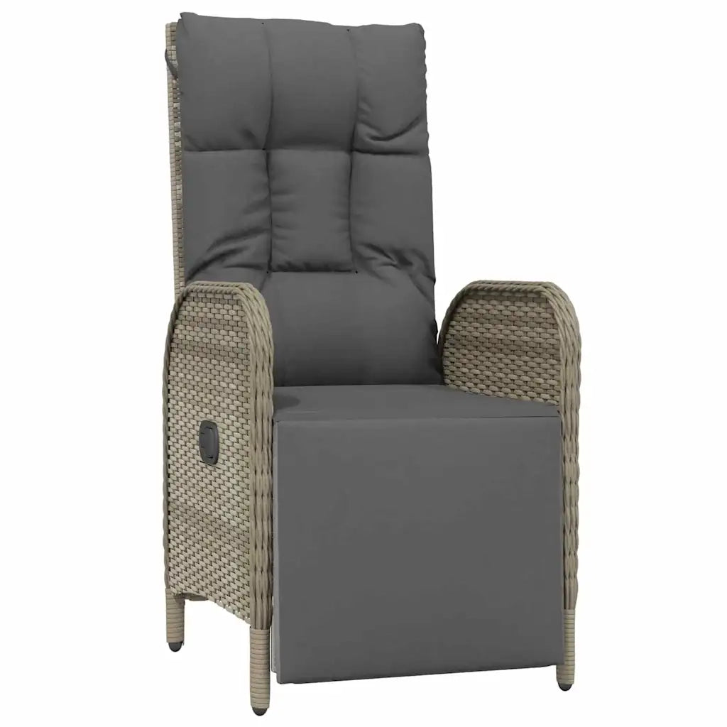 Set da Pranzo per Giardino con cuscino 5 pcs Grigio polyrattan 3380136