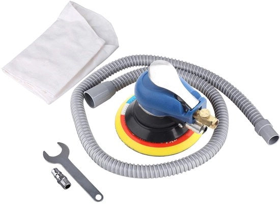 Strumento di abrasione pneumatico eccentrico - Smerigliatrice mini angolare - Professionale e compatta - 150 mm disco abrasivo - Ideale per la lisciatura e lo smussamento...
