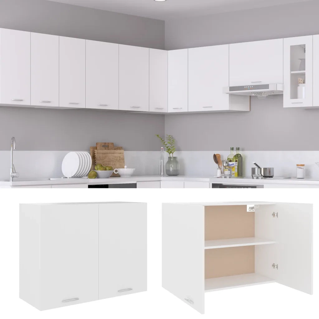 Mobile Pensile “Lyon” Bianco 80x31x60 cm in Legno Multistrato 801276
