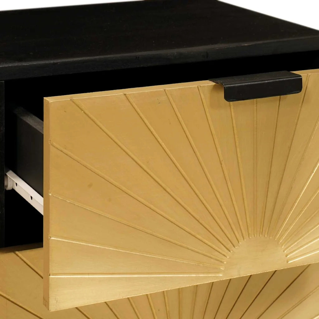 Armadio da Notte 2 pcs Nero e Oro 40 x 33 x 46 cm 4017827