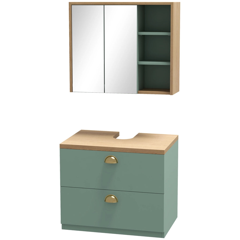 Mobile da bagno con ante e cassetti ¨C Minimal ¨C verde