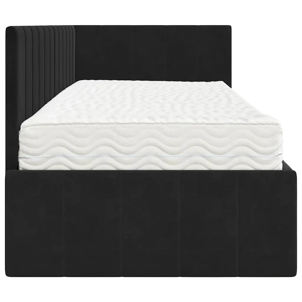 Struttura Letto Angolare con Materasso 2 pcs Nero Velluto 3393843