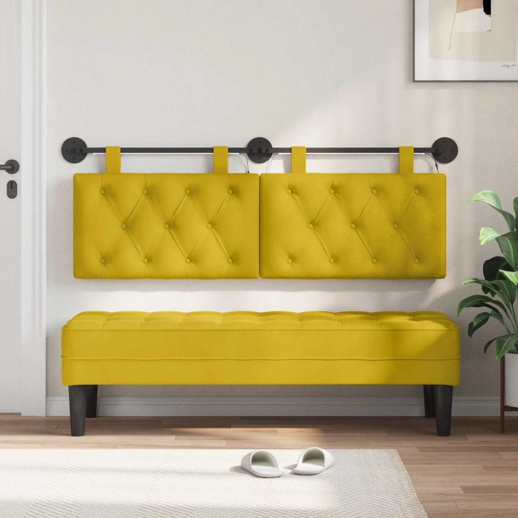 Testiera sospesa Con luce LED Giallo Velluto 3424644