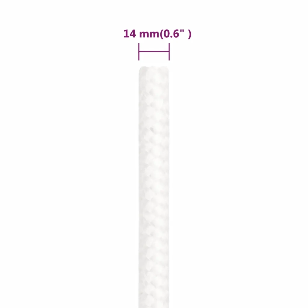 Corda | Fune per barca Completamente Bianca 14 mm 250 m in Polipropilene