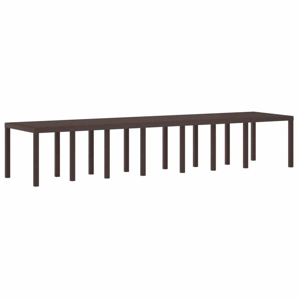 Tavolo da Giardino Marrone 400 x 100 x 73 cm polyrattan