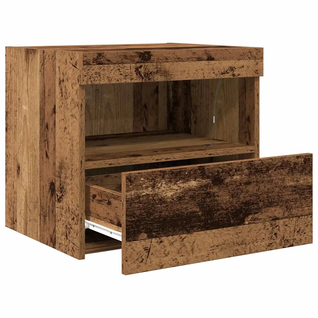Set di 2 Comodini | Armadio da Notte | Mobiletto da notte Legno vecchio 50 x 40 x 45 cm