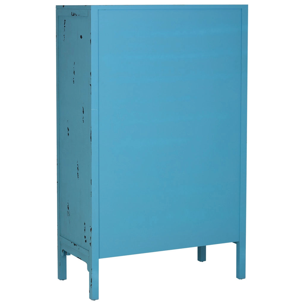 Armadio in legno invecchiato blu 96x40x150h cm