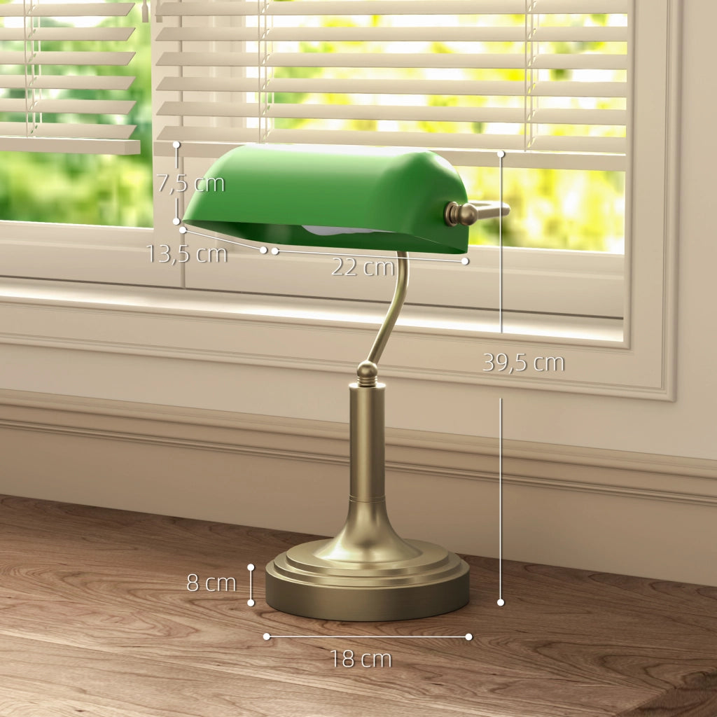 Lampada da Scrivania con Interruttore a Levetta e Paralume Regolabile ¨C Minimal ¨C Verde