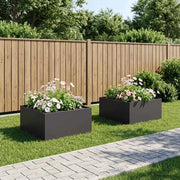Vaso da giardino 2 pz Nero 100 x 100 x 40 cm 8005121