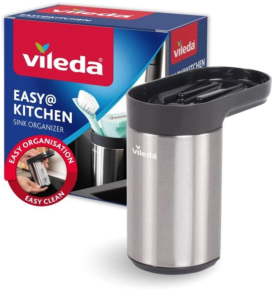 Organizzatore di Cucina con Maniglia in Acciaio Inossidabile - Supporto per Spugne - Antiscivolo - Facile da Installare - Sostenibile - Soluzione di Stoccaggio Pratica