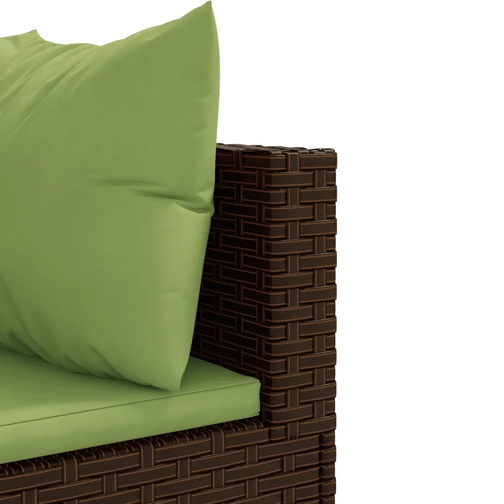 Set Mobili da Giardino 6pz con Cuscini in Polyrattan Marrone 3308102