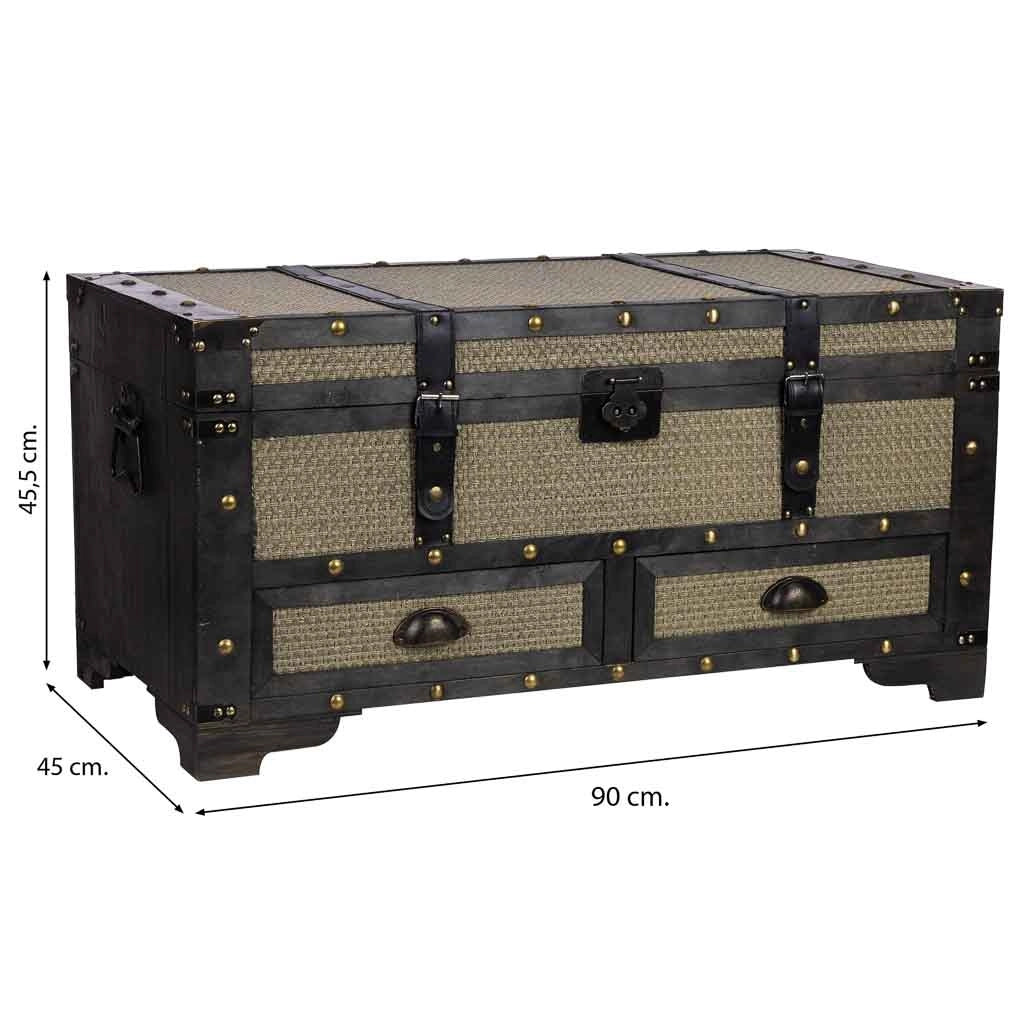 Baule legno marrone 90x45x45.5h cm