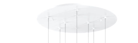 SOSPENSIONE BIANCO 8 LUCI TONDA VETRI RAME 1184BI-S8 T-RA