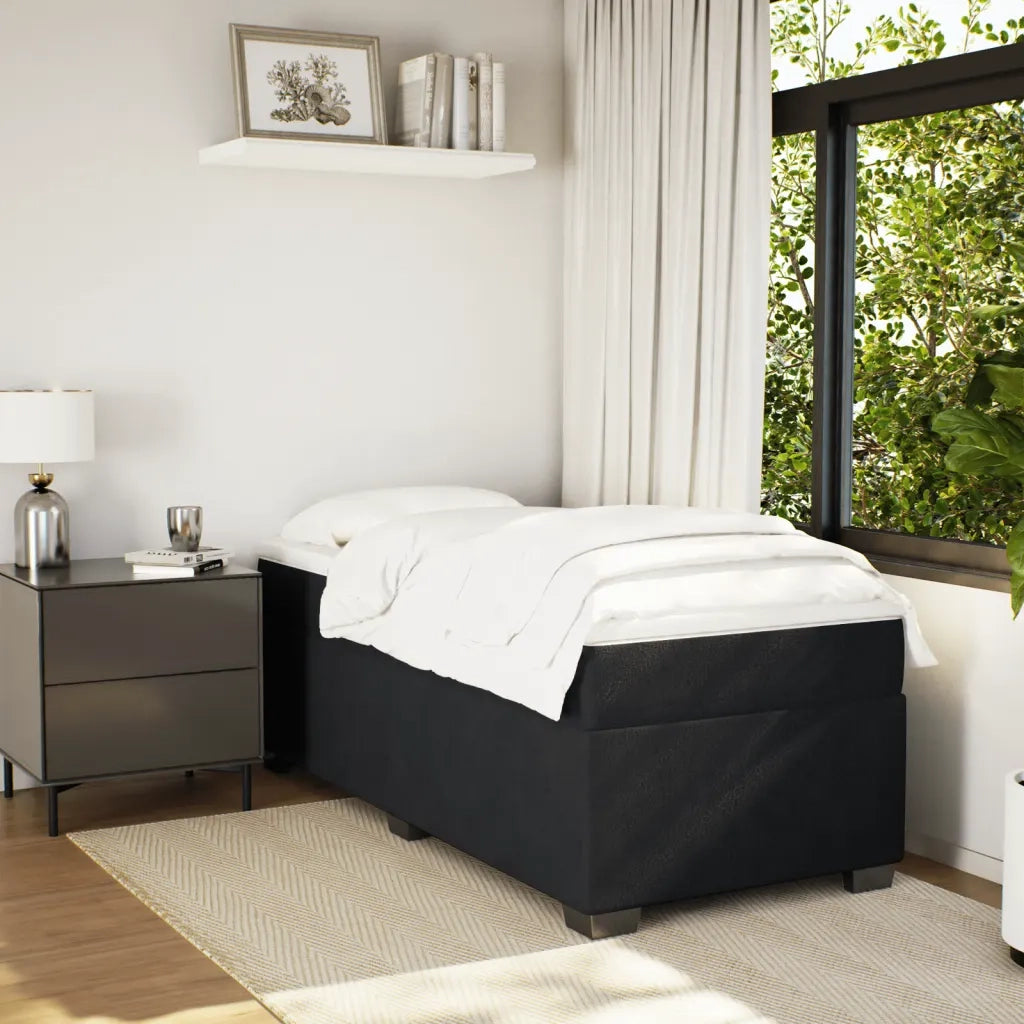 Giroletto a Molle con Materasso Nero 80x200 cm in Velluto 3285247
