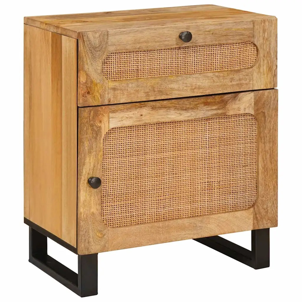 Comodino | Armadio da Notte | Mobiletto da notte con cassetto Naturale 50 x 33 x 60 cm