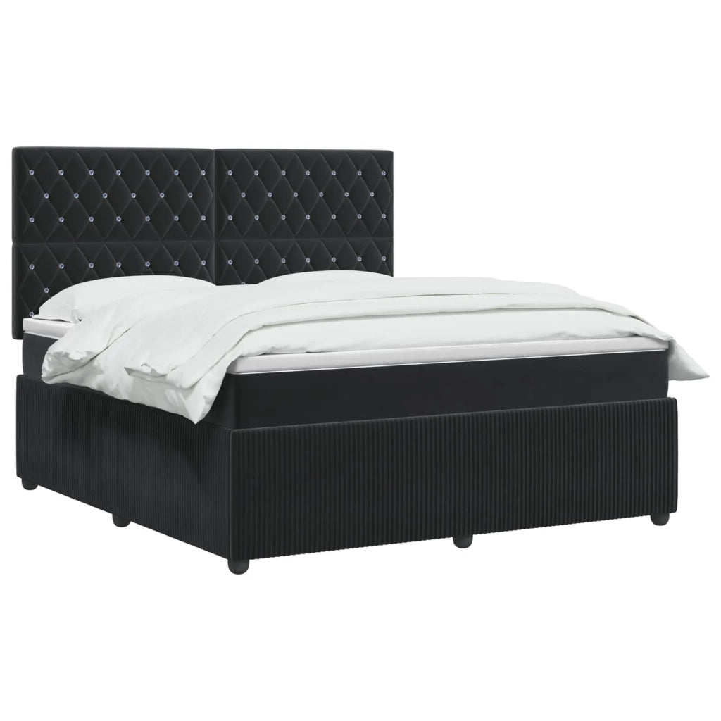 Letto box spring con materasso Nero 180 x 200 cm Velluto 3454651