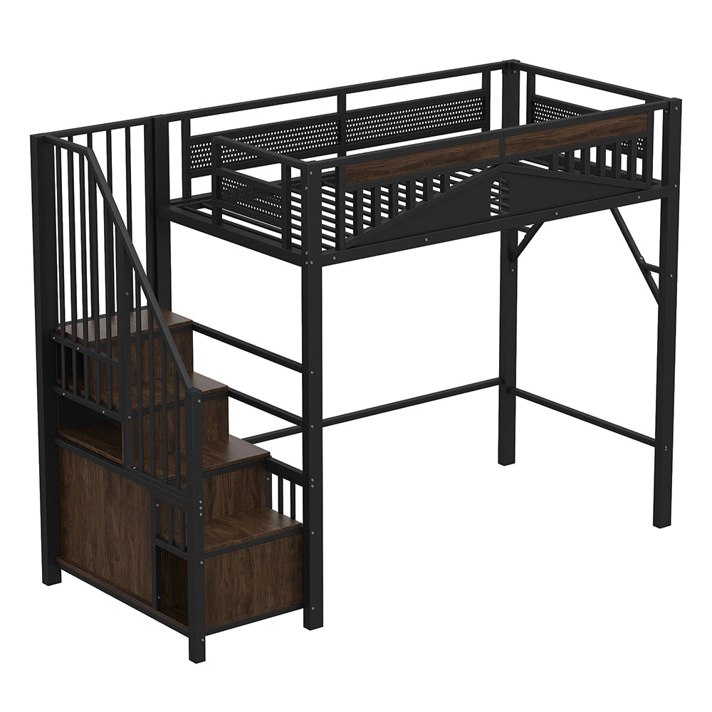 Letto a castello metallo - Xylo - 90x200 cm nero finestra