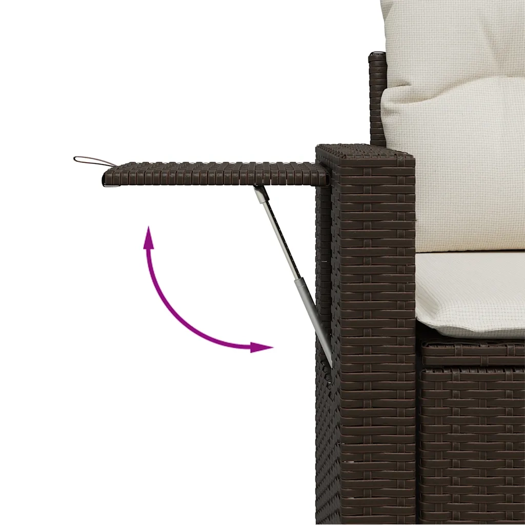 Set Divani da Giardino 10pz con Cuscini in Polyrattan Marrone 3220632