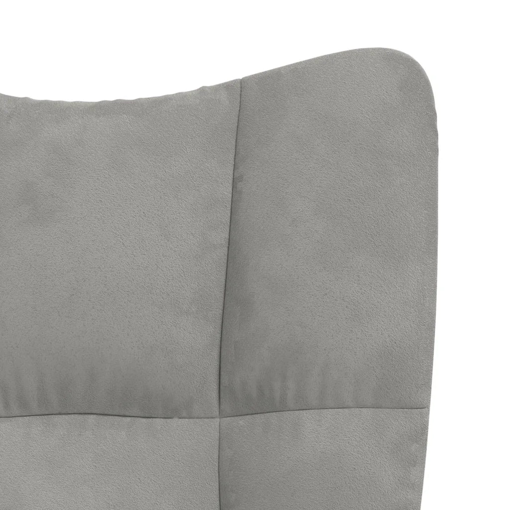 Poltrona | Sedia Relax Grigio Chiaro in Velluto