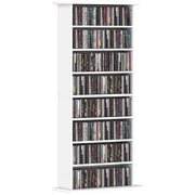 Libreria per CD e DVD con 8 scomparti e 6 ripiani regolabili ¨C Minimal ¨C bianco