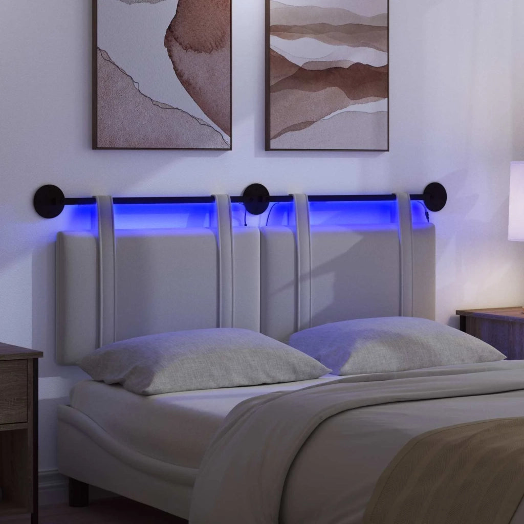 Testiera | Testata sospesa Con luce LED Bianco Tessuto