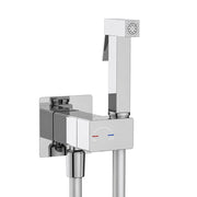 Idroscopino per wc e bidet cromo quadro con miscelatore e flex 120 cm