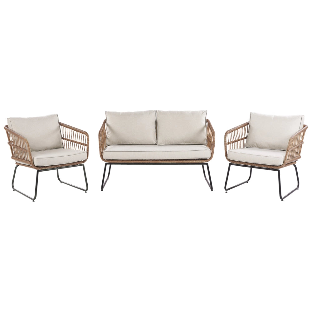 Set di copricuscini da esterno per sedile e schienale Beige resistente stile minimalista