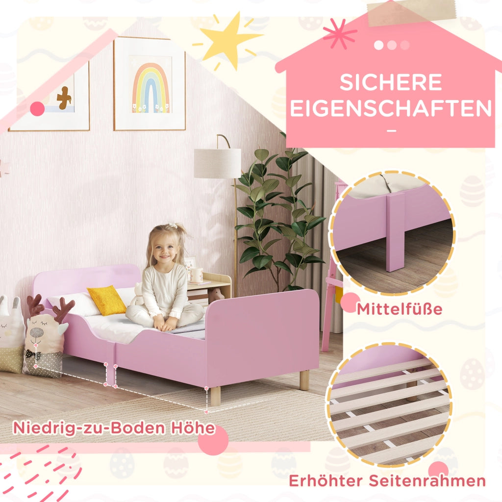 Letto singolo per bambini ¨C Minimal ¨C MDF rosa
