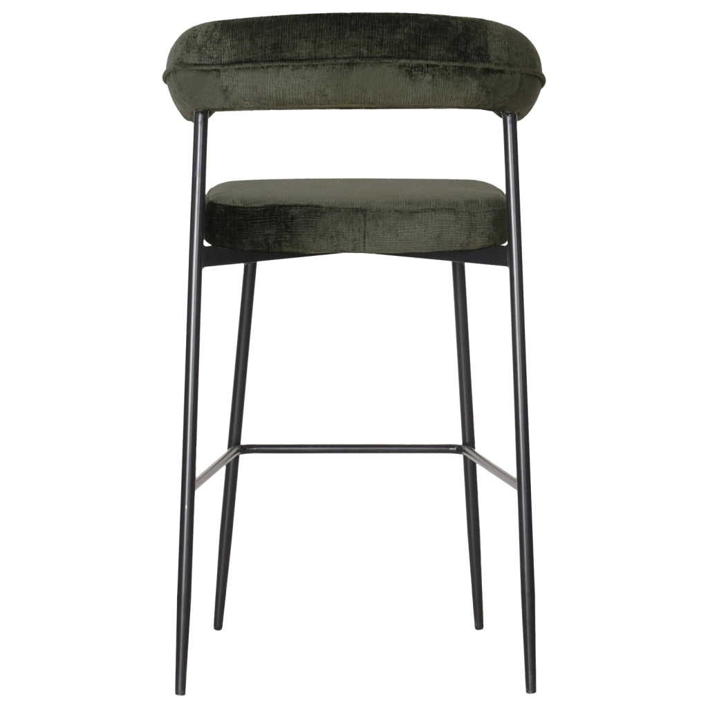 Set di 2 sgabelli da bar in tessuto verde THEA