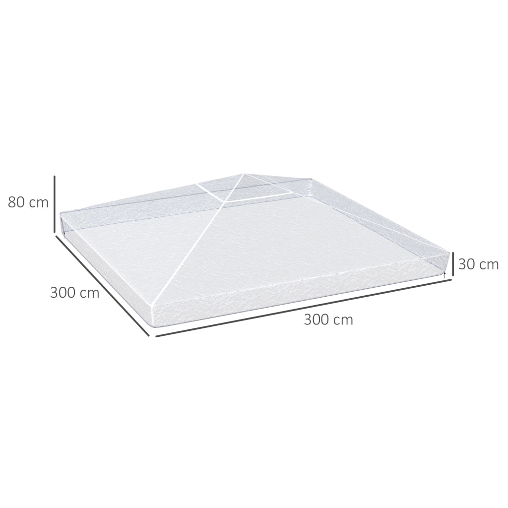 Copertura per Gazebo 3x3 m Impermeabile ¨C Zephmum ¨C Trasparente
