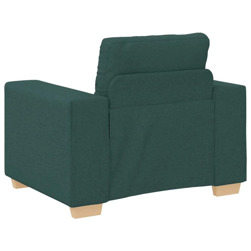 Divano 3 pcs Verde Scuro 221 x 80 x 80 cm Tessuto misto lino 3324633