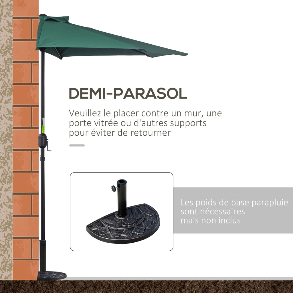 Ombrellone da balcone ? 2,7 m ¨C Minimal ¨C verde metallo poliestere