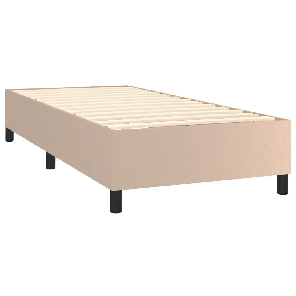 Struttura Letto a Rete a Molle Cappuccino 100x200 cm in Similpelle 3121034