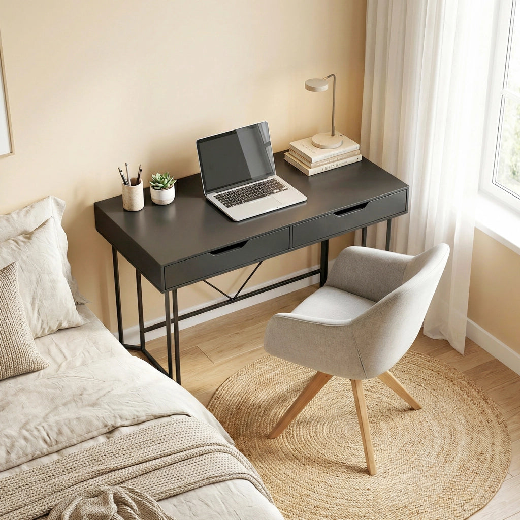 Scrivania computer con cassetti ¨C Minimal ¨C Nero 120x60x77 cm