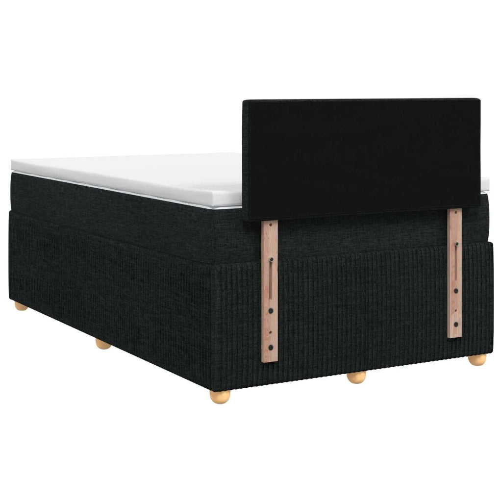 Letto box spring con materasso Nero 120 x 190 cm Tessuto 3452892
