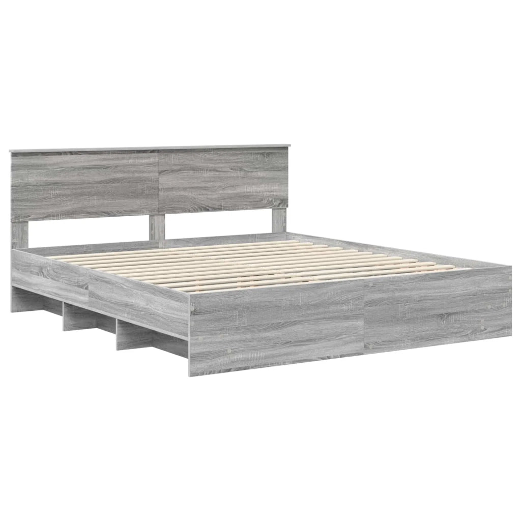 Struttura del letto con testiera Grigio Sonoma 180 x 200 cm 3408828