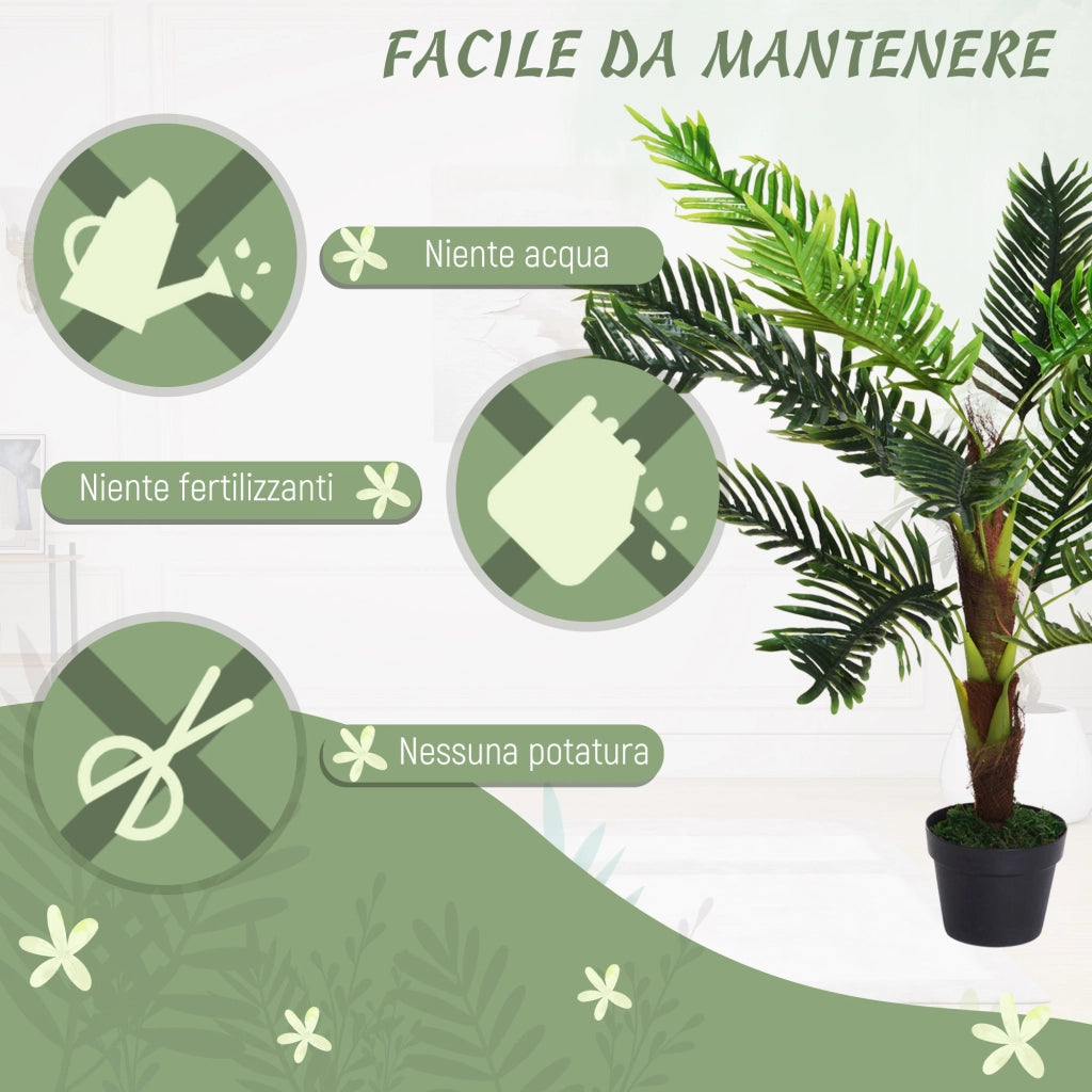 Palma Cycas Artificiale ¨C Zephmum ¨C Verde 123cm con vaso