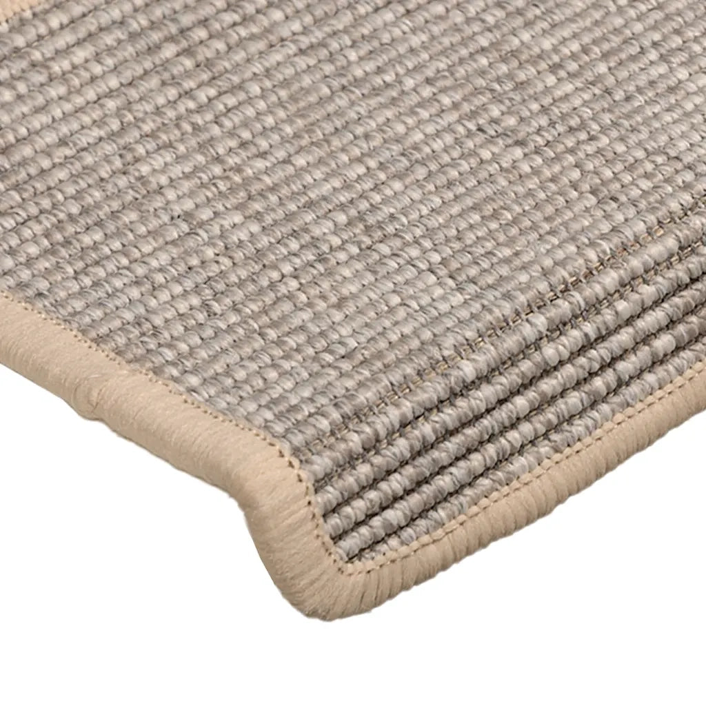 Tappetini per scale 15 pz 65x21x4 cm argento bordo rettangolare 326907