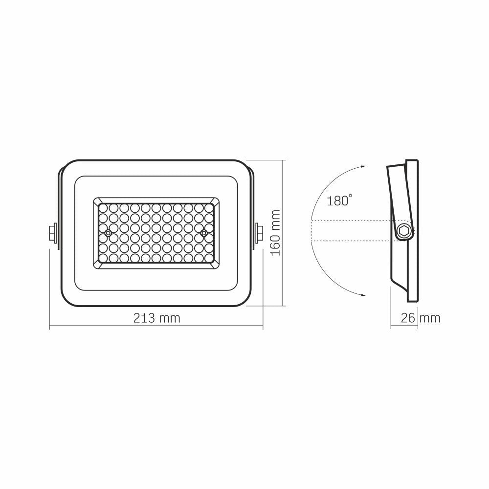 Faro LED esterno 50W 5000K 4500lm IP65 bianco Videx