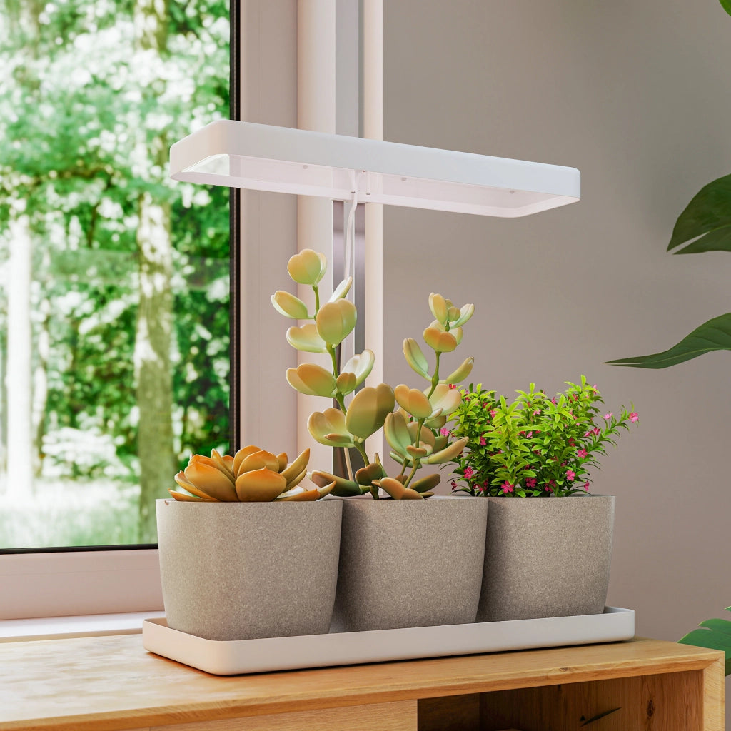 Lampada da Coltivazione LED con Timer ¨C Minimal ¨C Bianco 45x18.8x47.8 cm