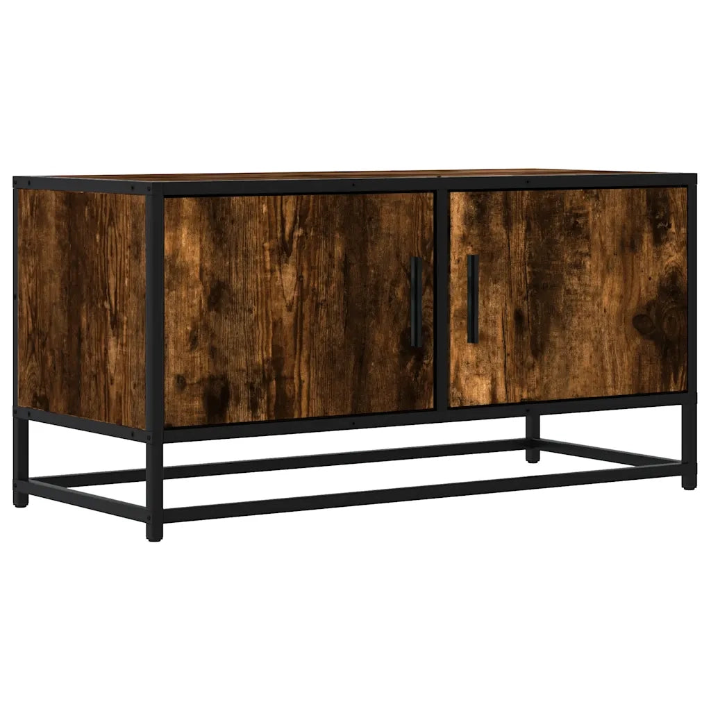 Mobile TV | Armadietto TV | Mobile Porta TV Rovere Fumo 80x34,5x40 cm Legno Multistrato e Metallo