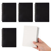 Quaderno A6, 4 pezzi, con copertina in pelle nera rigida