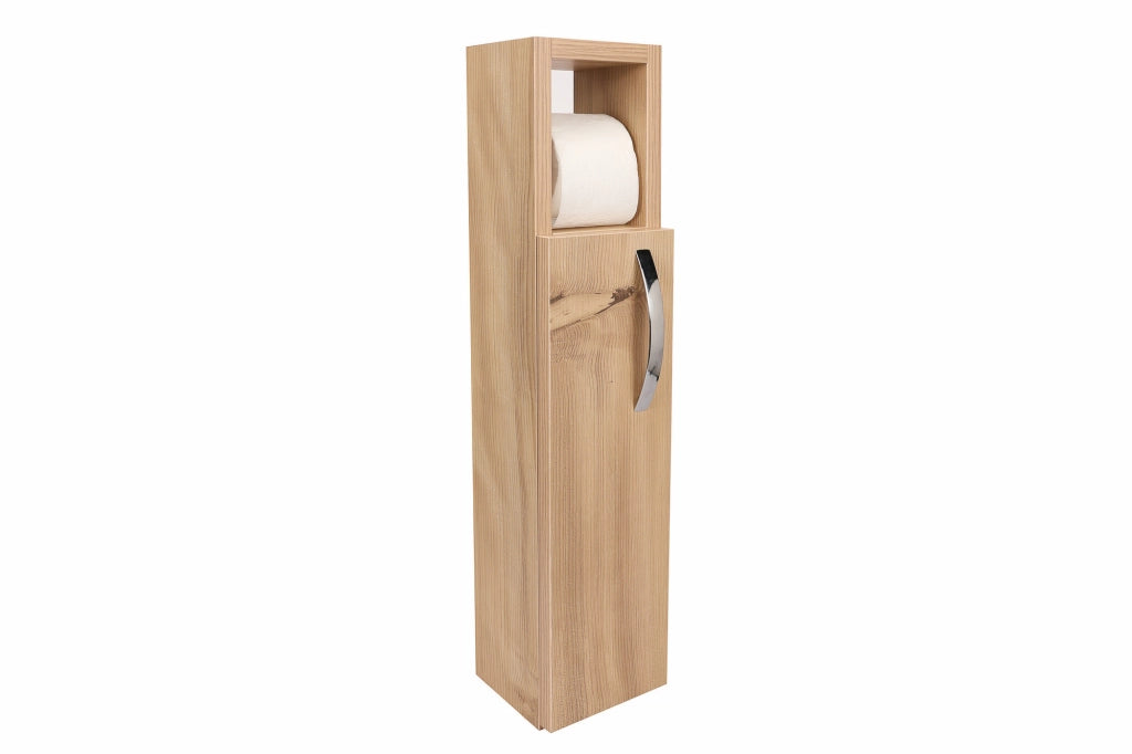 Portarotolo in legno "Star" - 15 x 12 x 65 cm - Marrone