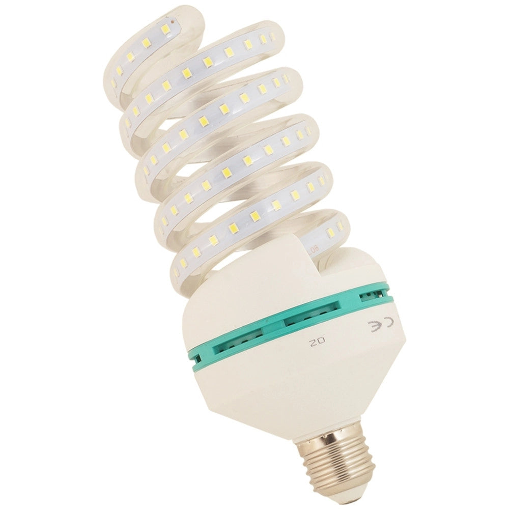 Trade Shop - Lampadina Luce Led Spirale E27 Basso Consumo Luce Bianco Bianca Freddo 6500k W -