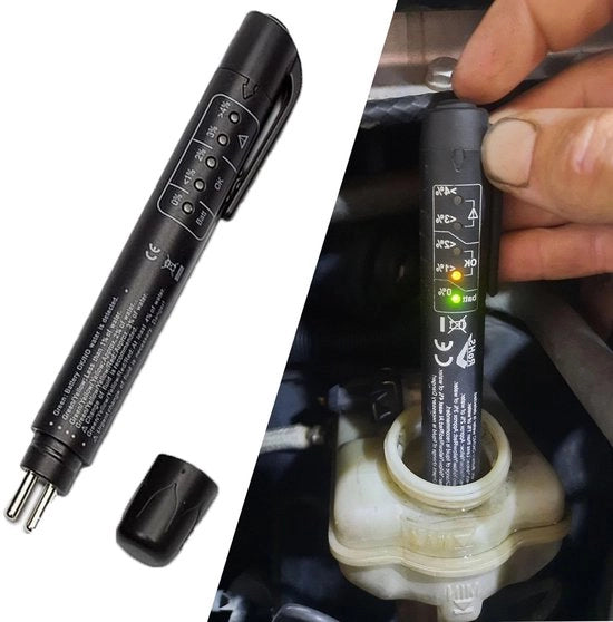 Misuratore di Liquido di Frizione Universale - 5 Indicatori LED - Materiale di Alta Qualità - Preciso e Duraturo - Per Liquido di Frizione DOT3/DOT4/DOT5 - Misuratore di Liquido di Frizione