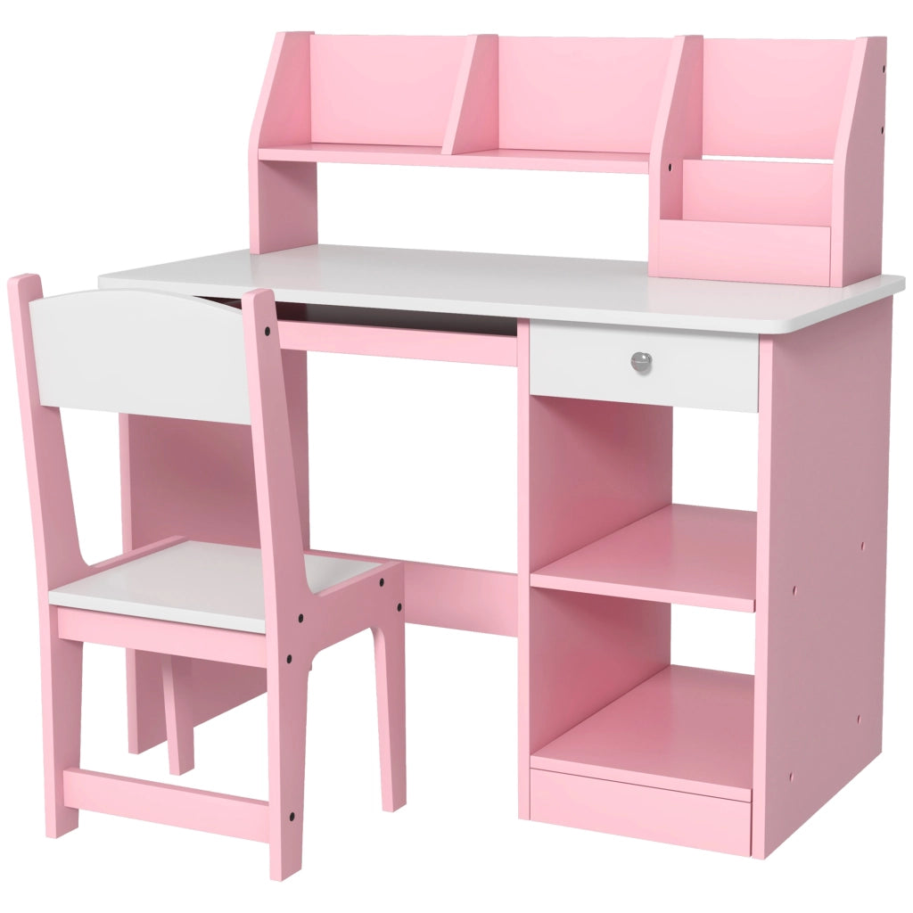 Scrivania bambini con sedia ¨C Minimal ¨C rosa 90x45x90 cm