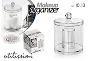 Organizer Bagno Makeup Dischi + Cotton Fioc Trasparente 10 x 13 cm