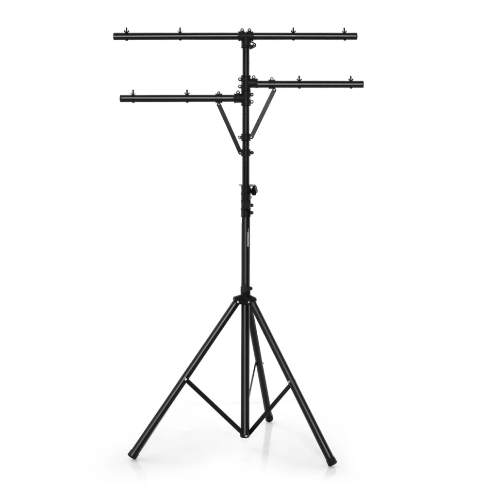 Supporto luci mobile DJ audio con bracci altezza regolabile base pesante, Supporto luci LED portatile-Illuminazione